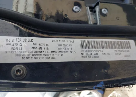 2016 Chrysler 300C from USA, damaged, VIN 2C3CCAEG7GH342314